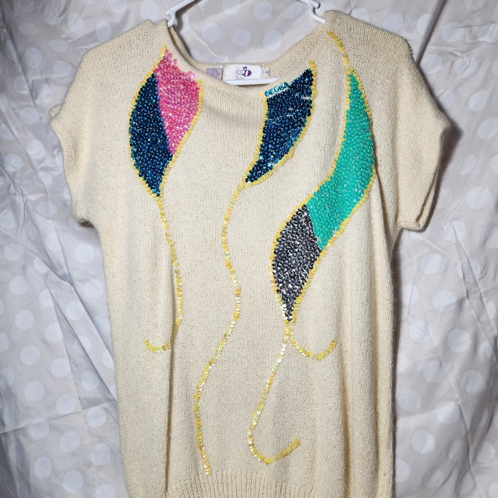 Women's Vintage Glady's Bagley Sequin Sweater Size Small